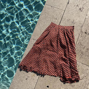 Chic Geometric Print Maxi Travel Vacation Skirt M